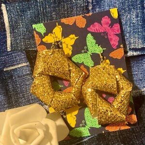 Golden donut earrings